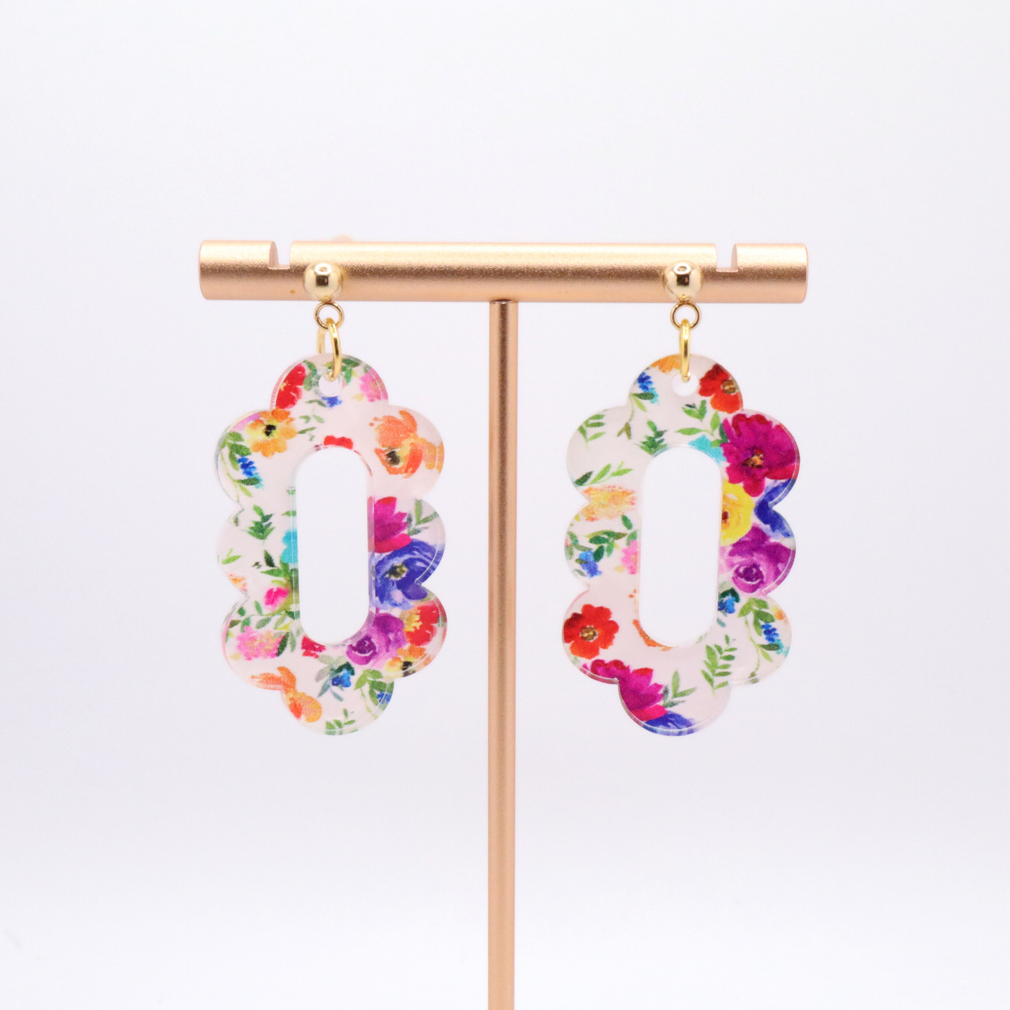 Floral Dangle Drop Earrings | Vibrant Summer Earrings