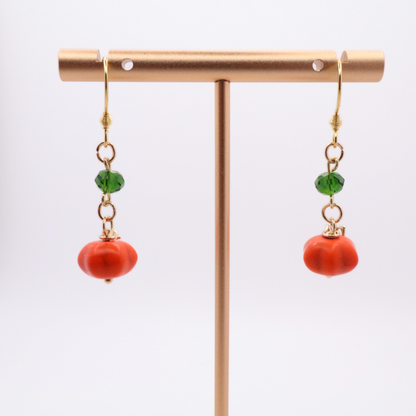 Halloween Pumpkins, Handmade Beaded Pumpkin Earrings – Perfect Fall Accessory