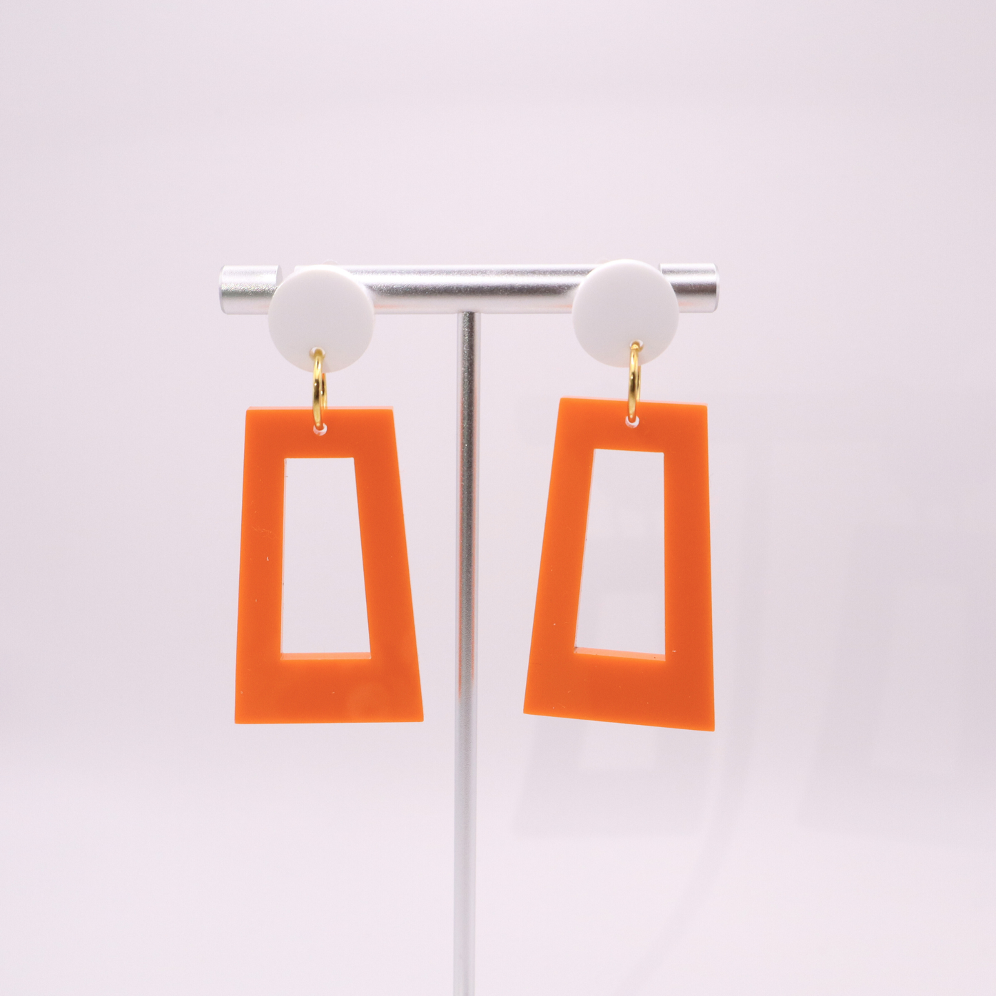 Orange and White Acrylic Game Day Earrings