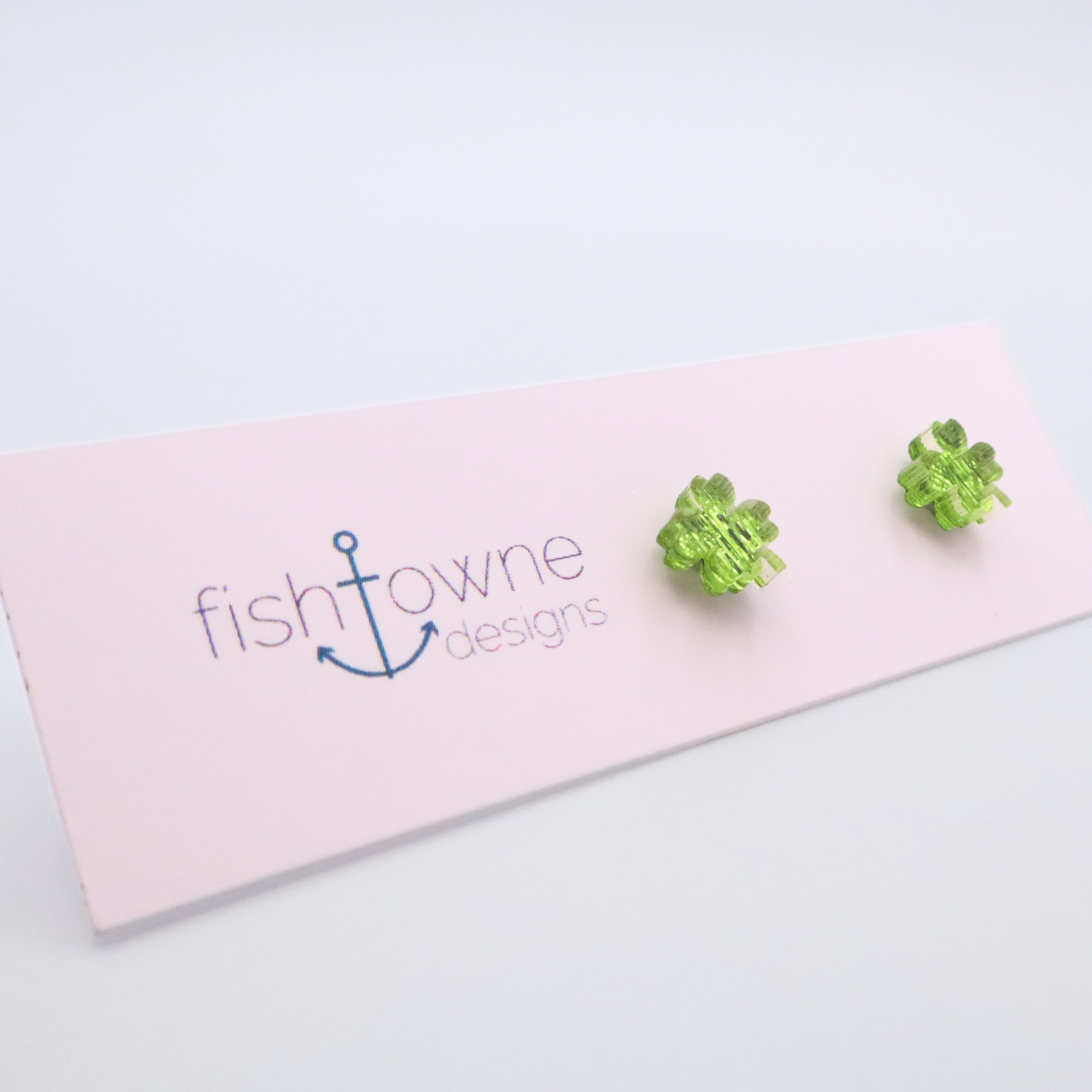 Four-Leaf Clover Acrylic Stud Earrings