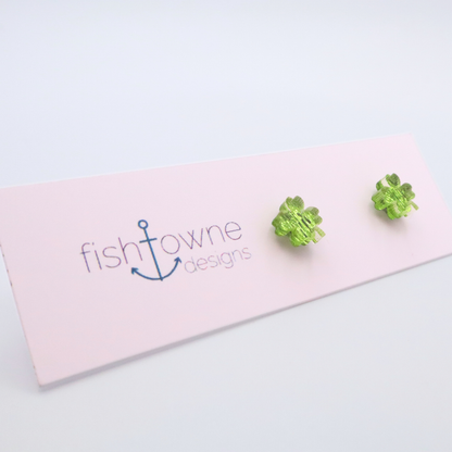 Four-Leaf Clover Acrylic Stud Earrings
