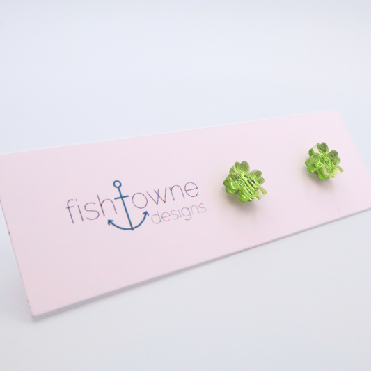 Four-Leaf Clover Acrylic Stud Earrings