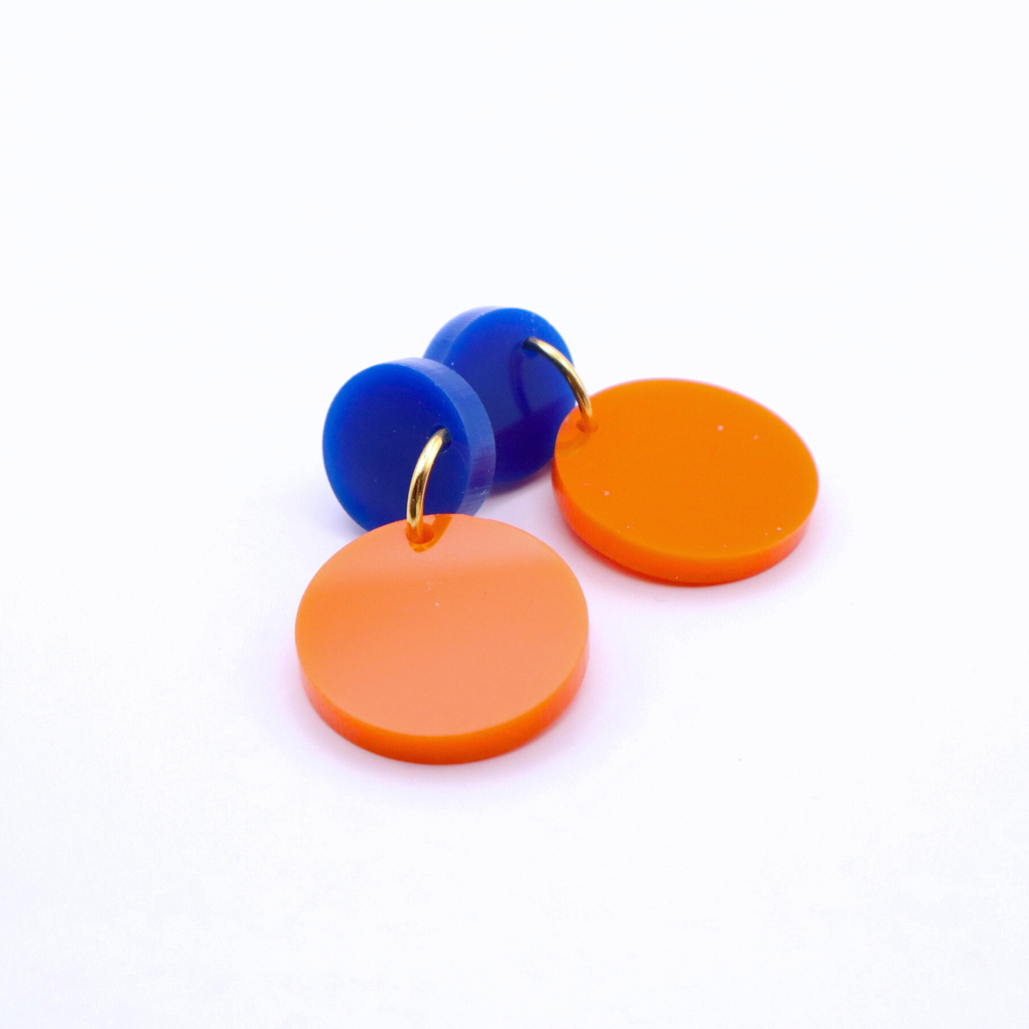 Orange and Blue Acrylic Game Day Earrings