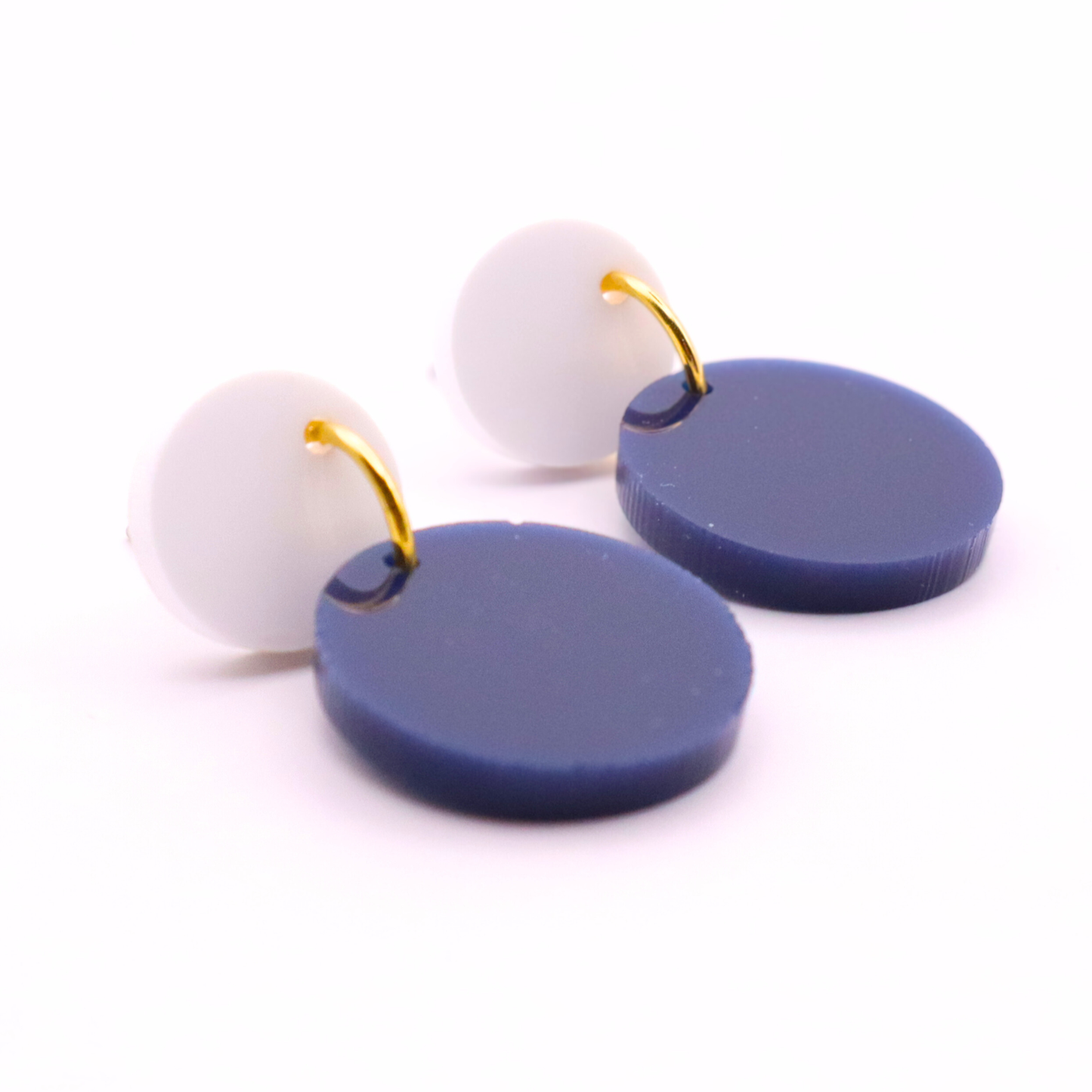 Navy Blue and White Acrylic Game Day Earrings