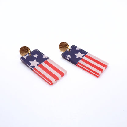Fourth of July Patriotic Acrylic Earrings