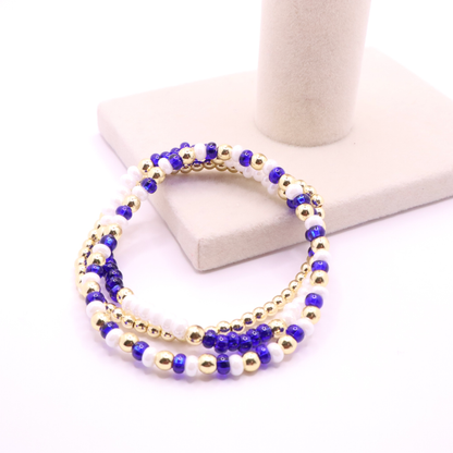 Blue and White Game Day Bracelet Stack | The Classic Game Day Collection