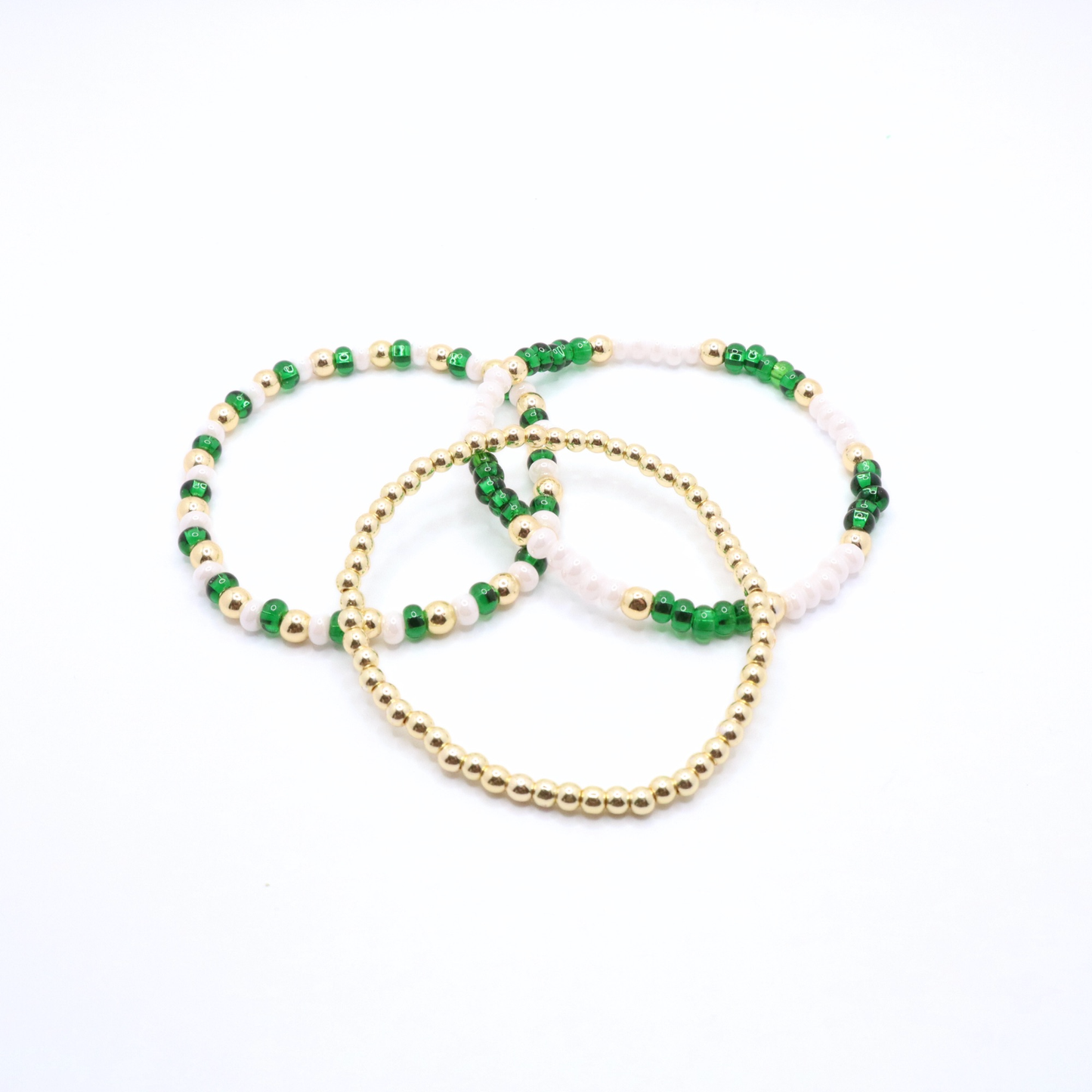 Green and White Game Day Bracelet Stack | The Classic Game Day Collection