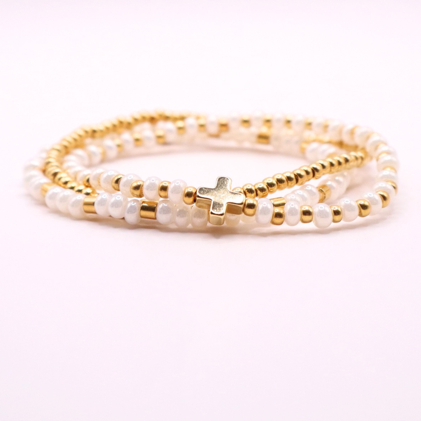 The Anchored in Faith Stack | Sunbleached White