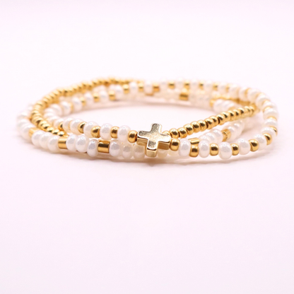 The Anchored in Faith Stack | Sunbleached White
