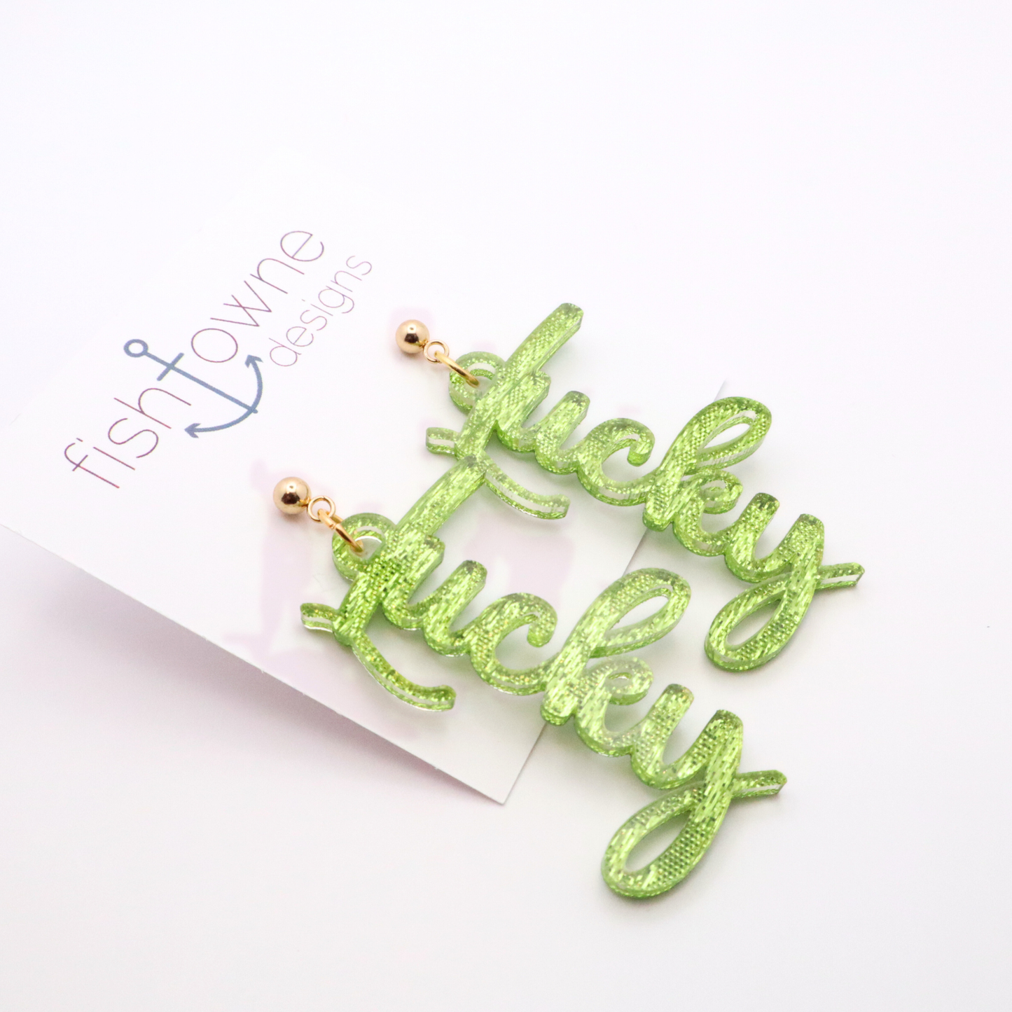 St. Patrick's Day "Lucky" Acrylic Earrings | Seasonal Statement Jewelry