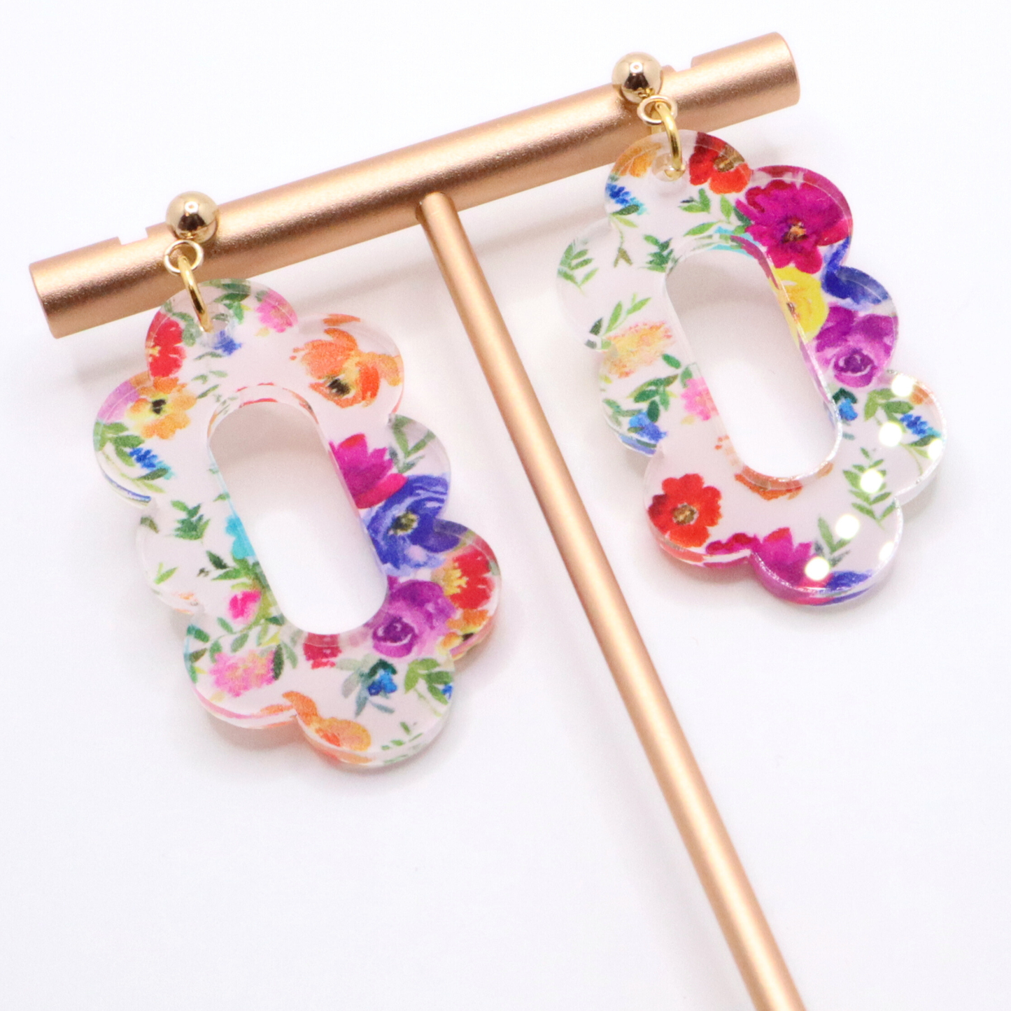 Floral Dangle Drop Earrings | Vibrant Summer Earrings