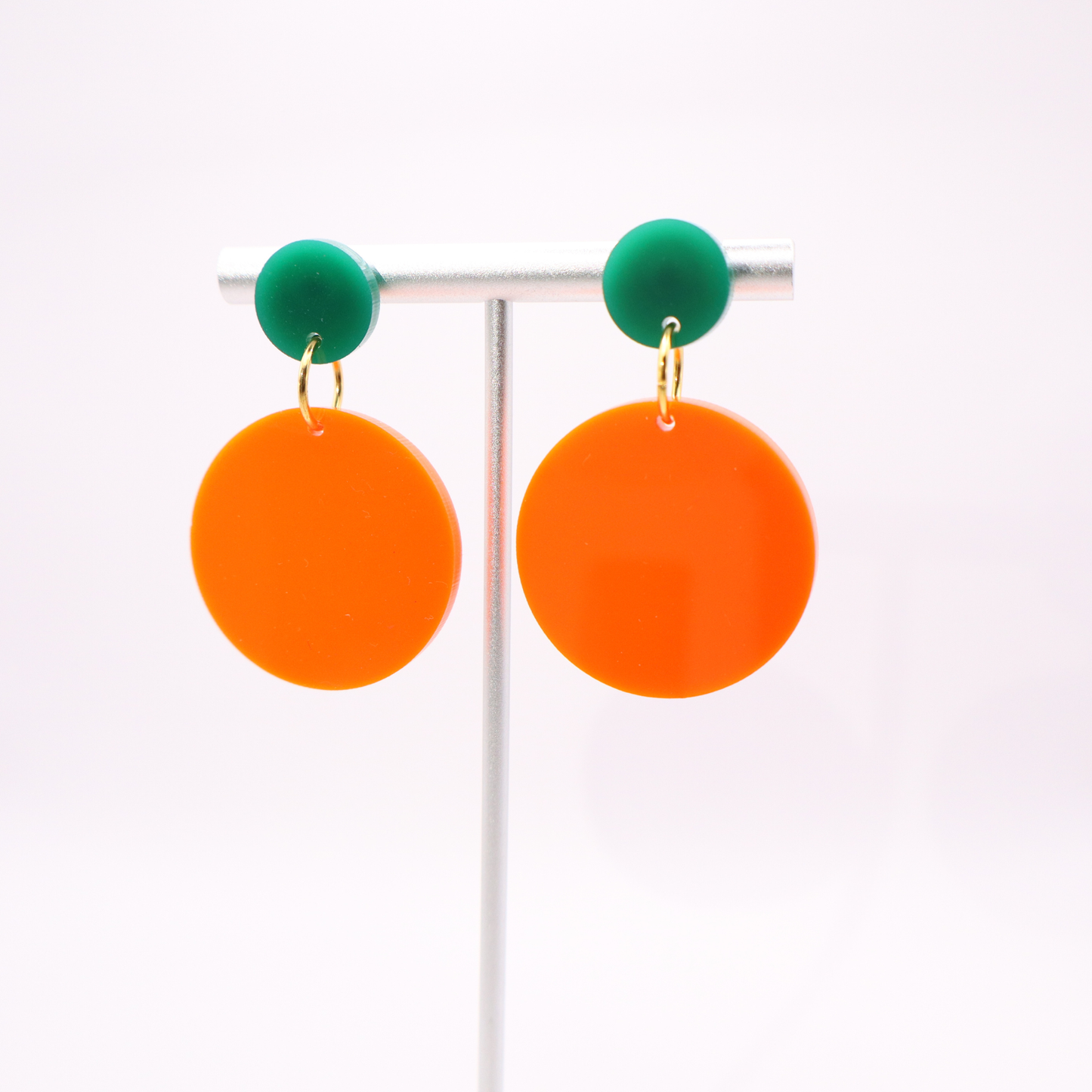 Orange and Green Acrylic Game Day Earrings
