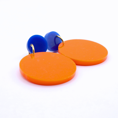 Orange and Blue Acrylic Game Day Earrings