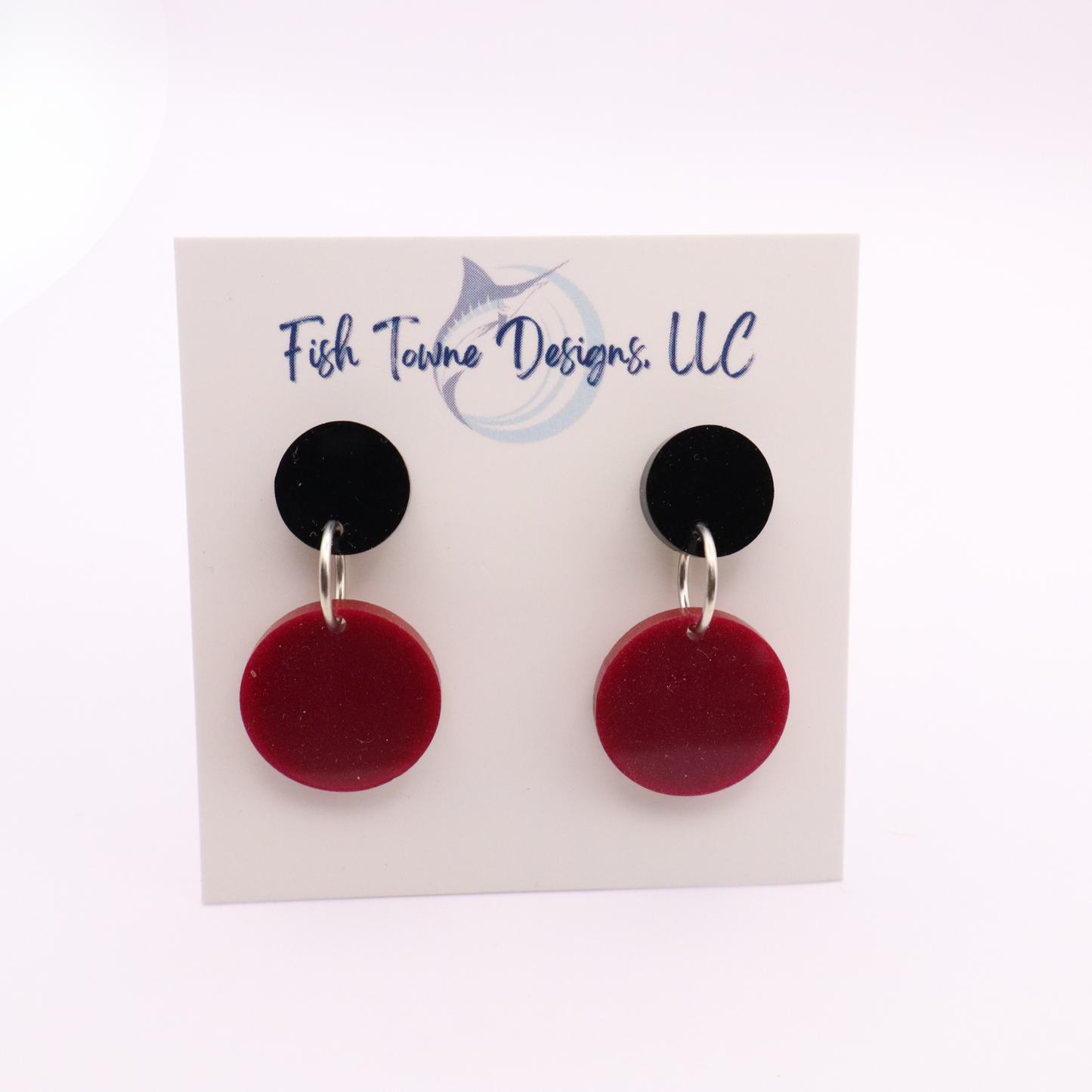 Maroon and Black Acrylic Game Day Earrings