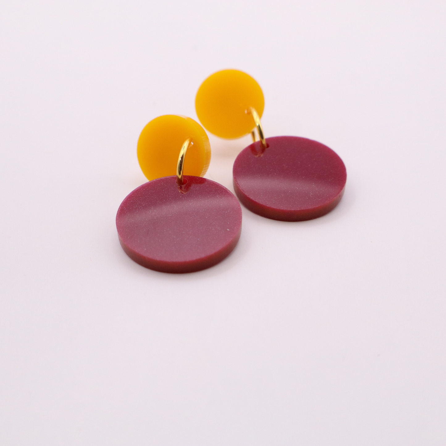 Burgundy and Gold Acrylic Game Day Earrings