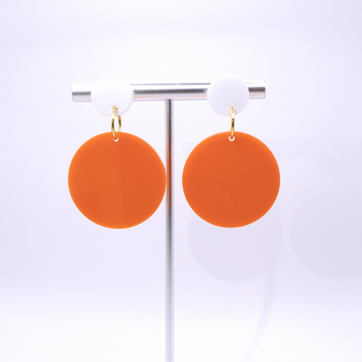 Orange and White Acrylic Game Day Earrings