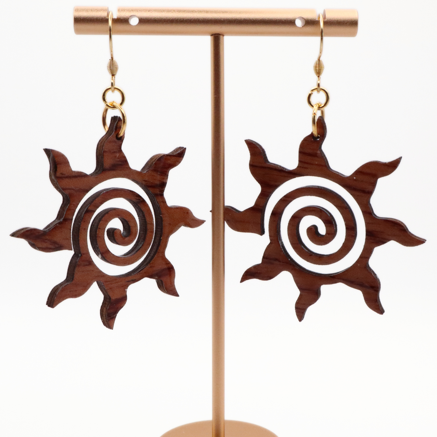 Wood and Resin Celestial Sun Dangles