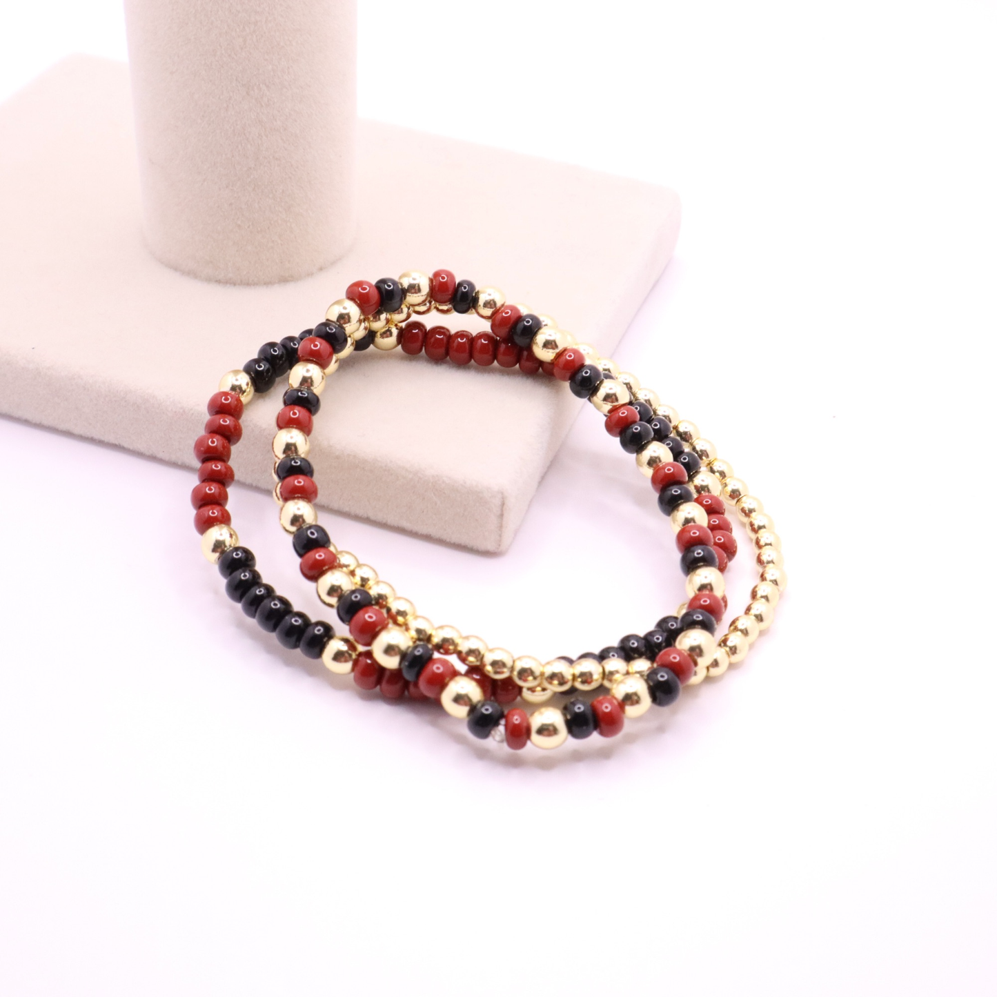 Burgundy and Black Game Day Bracelet Stack | The Classic Game Day Collection