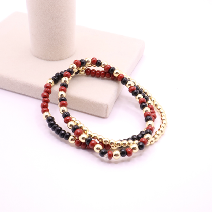 Burgundy and Black Game Day Bracelet Stack | The Classic Game Day Collection