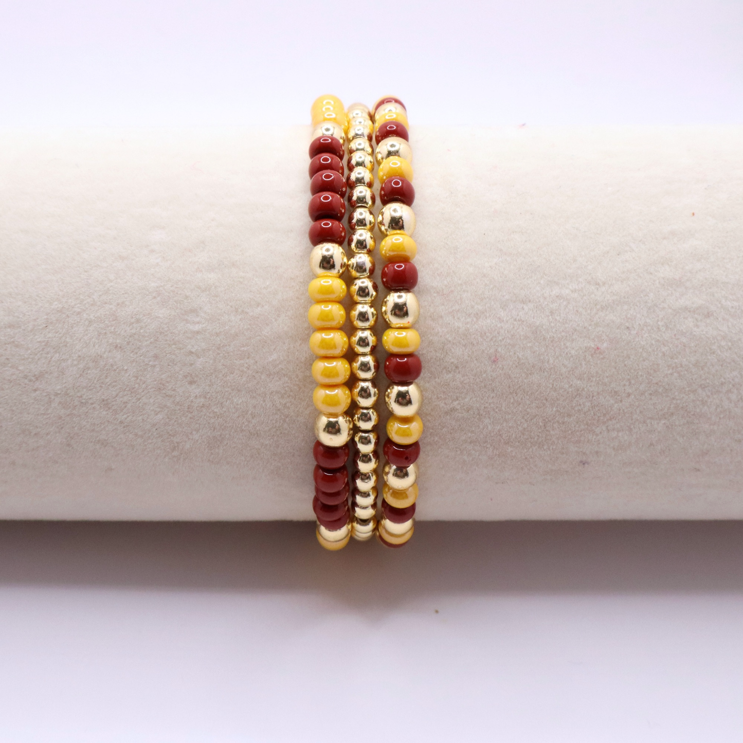 Burgundy and Gold Game Day Bracelet Stack | The Classic Game Day Collection