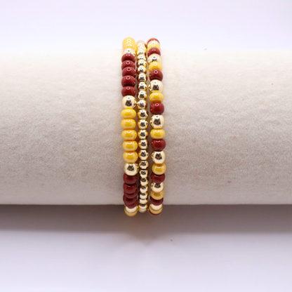 Burgundy and Gold Game Day Bracelet Stack | The Classic Game Day Collection