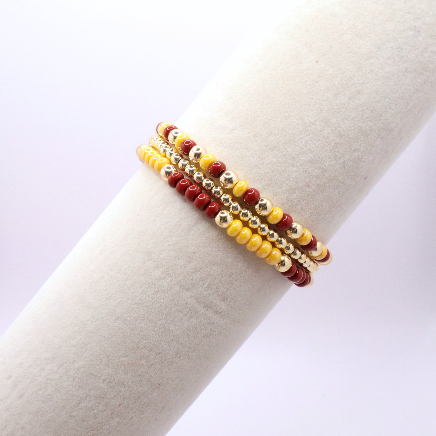 Burgundy and Gold Game Day Bracelet Stack | The Classic Game Day Collection
