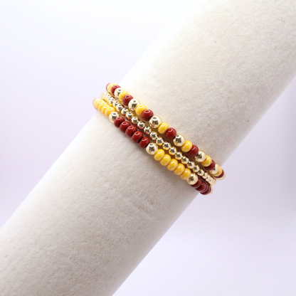 Burgundy and Gold Game Day Bracelet Stack | The Classic Game Day Collection