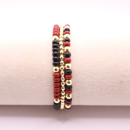Burgundy and Black Game Day Bracelet Stack | The Classic Game Day Collection