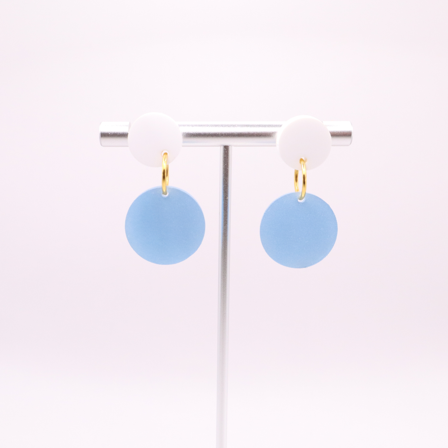 Light Blue and White Acrylic Game Day Earrings