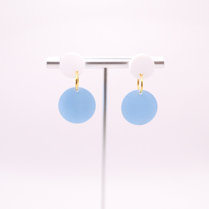 Light Blue and White Acrylic Game Day Earrings