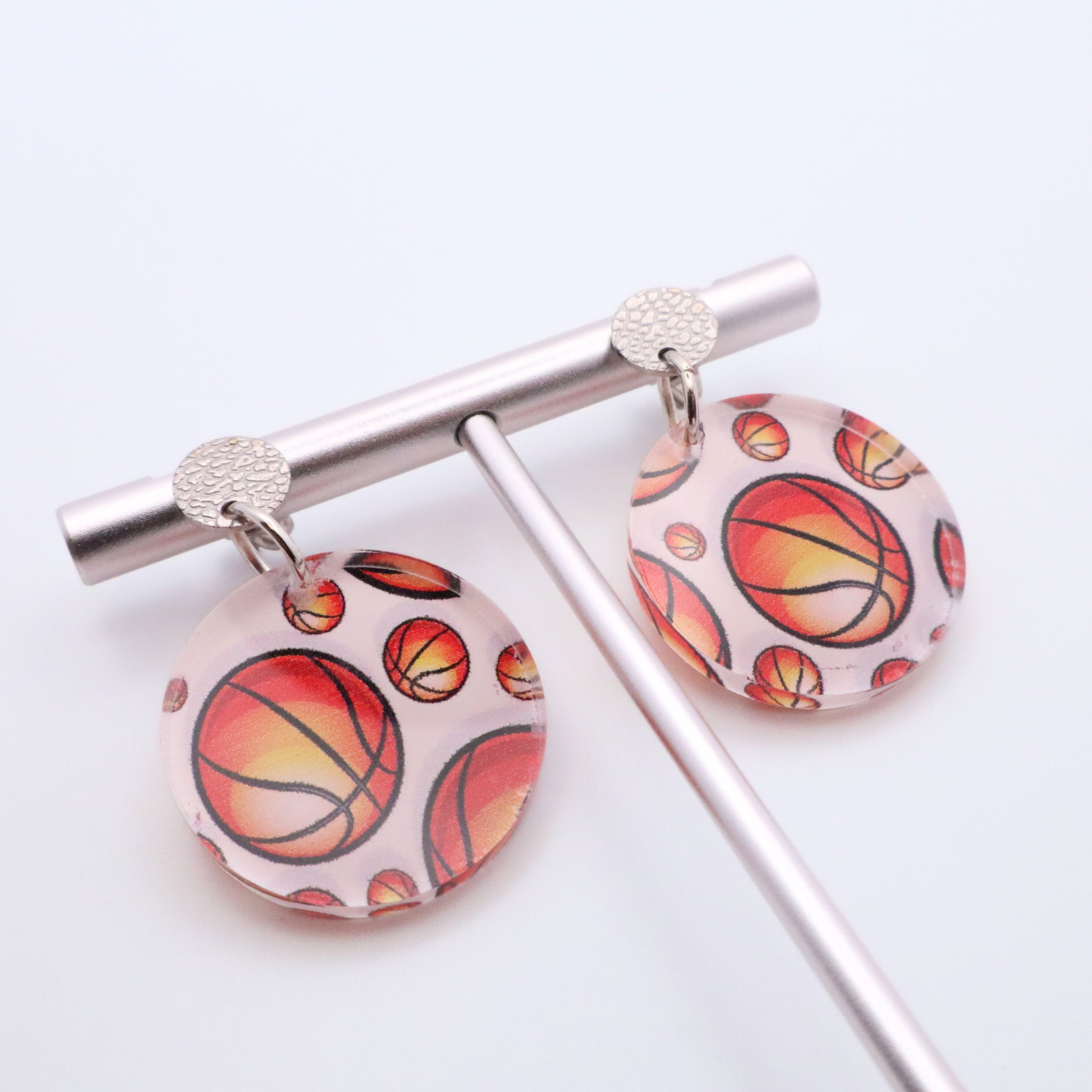 Basketball Acrylic Dangle Earrings