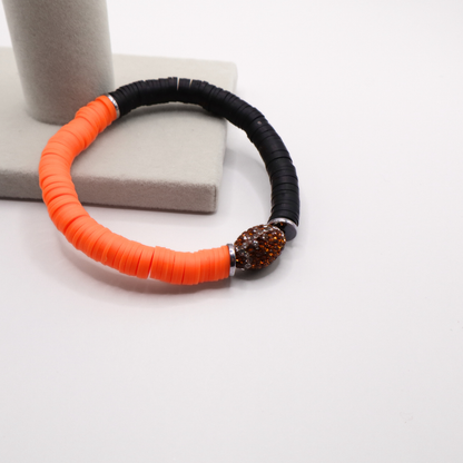 Orange and Black Game Day Football Bracelet