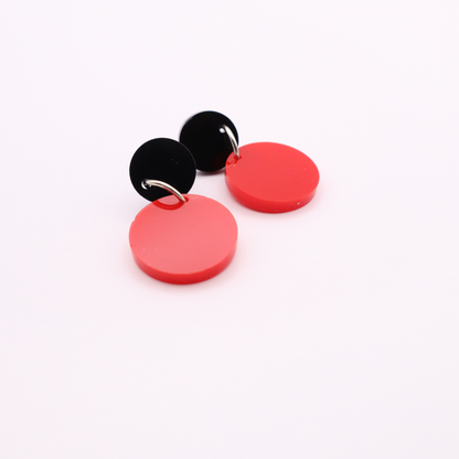 Red and Black Acrylic Game Day Earrings
