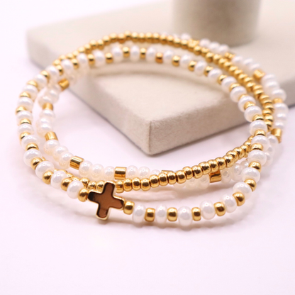 The Anchored in Faith Stack | Sunbleached White
