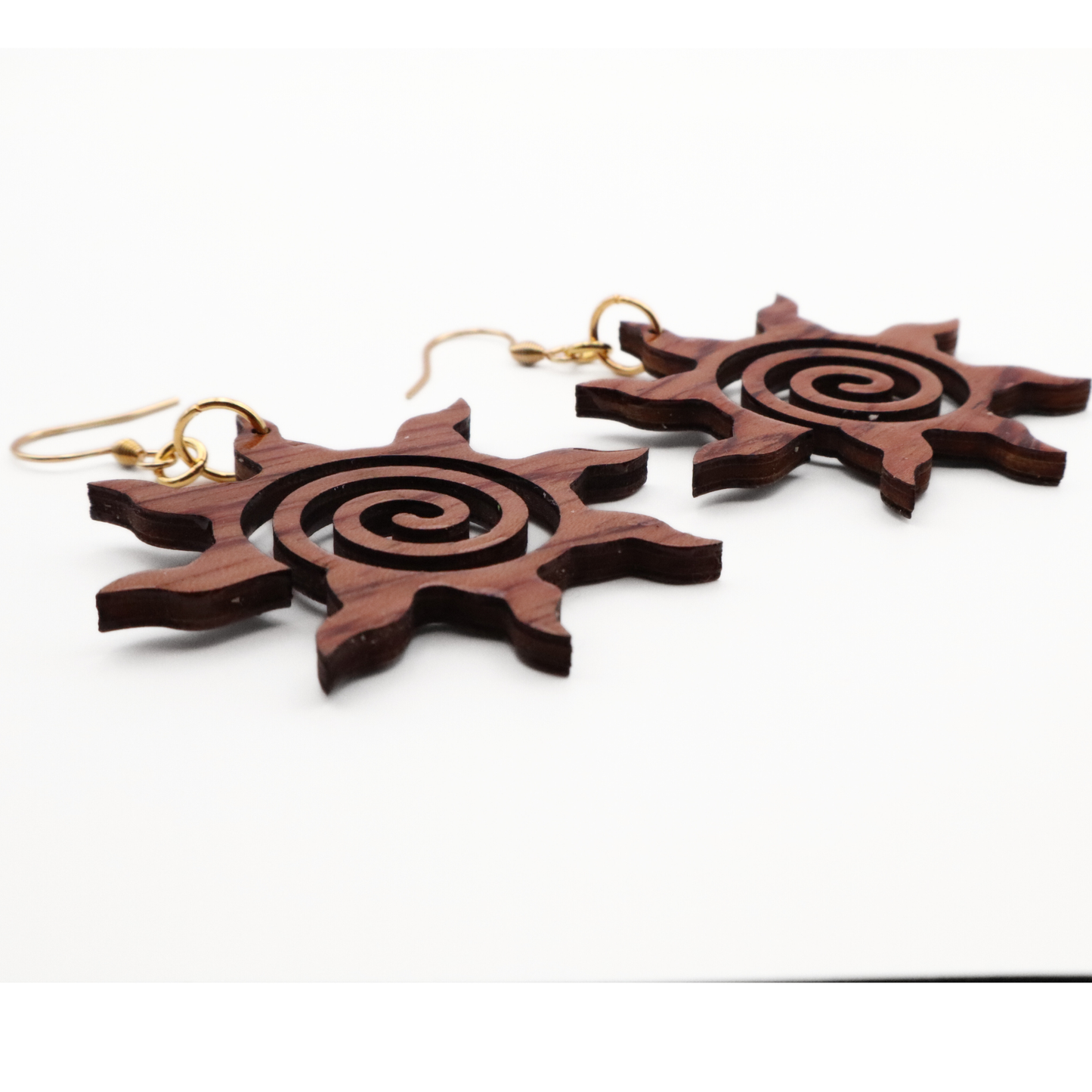 Wood and Resin Celestial Sun Dangles