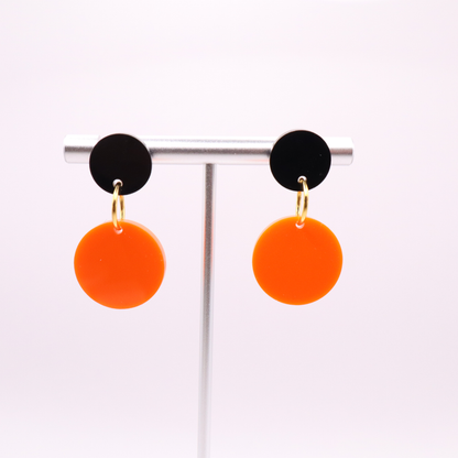 Orange and Black Acrylic Game Day Earrings