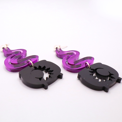 Witch’s Cauldron Halloween Acrylic Earrings