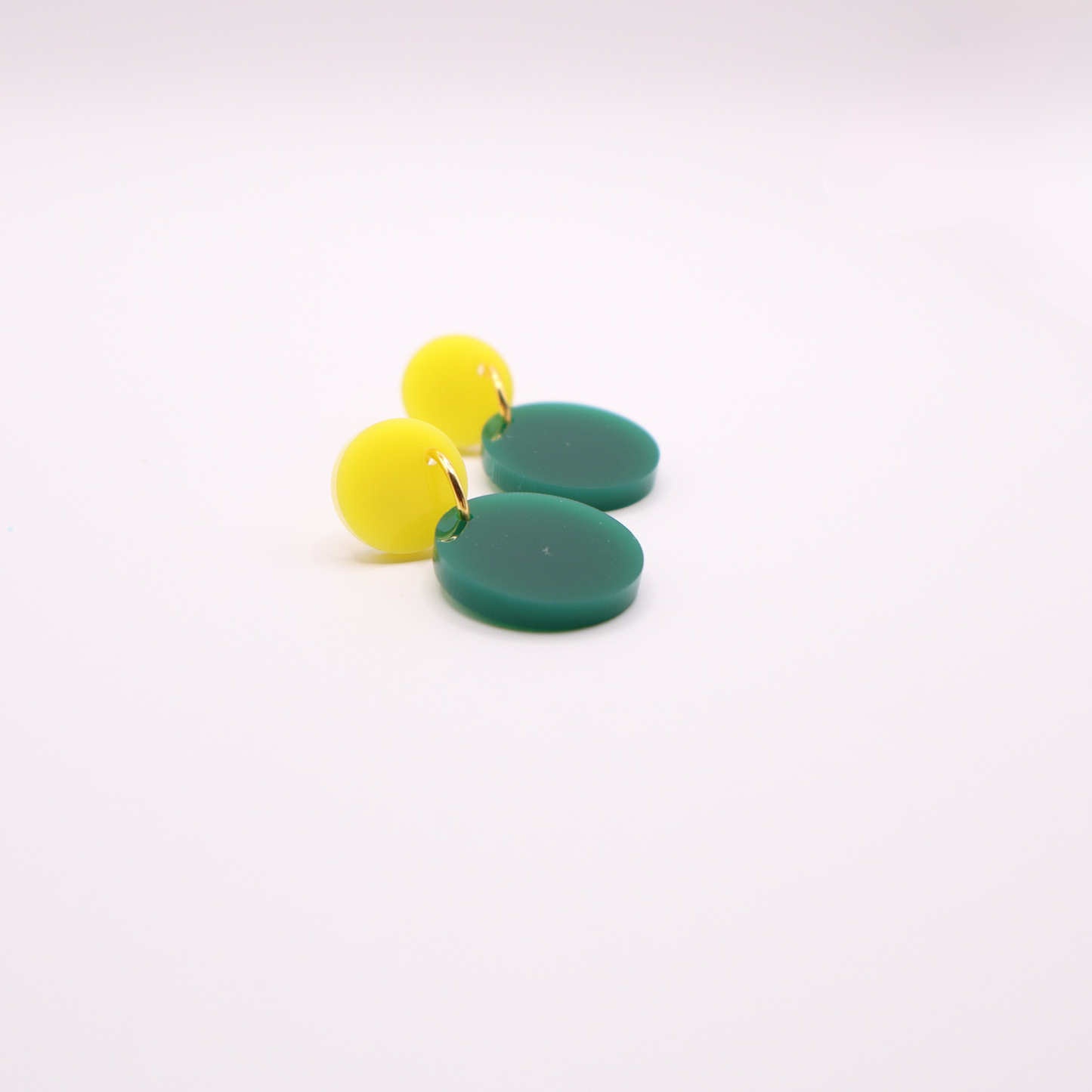 Green and Yellow Acrylic Game Day Earrings