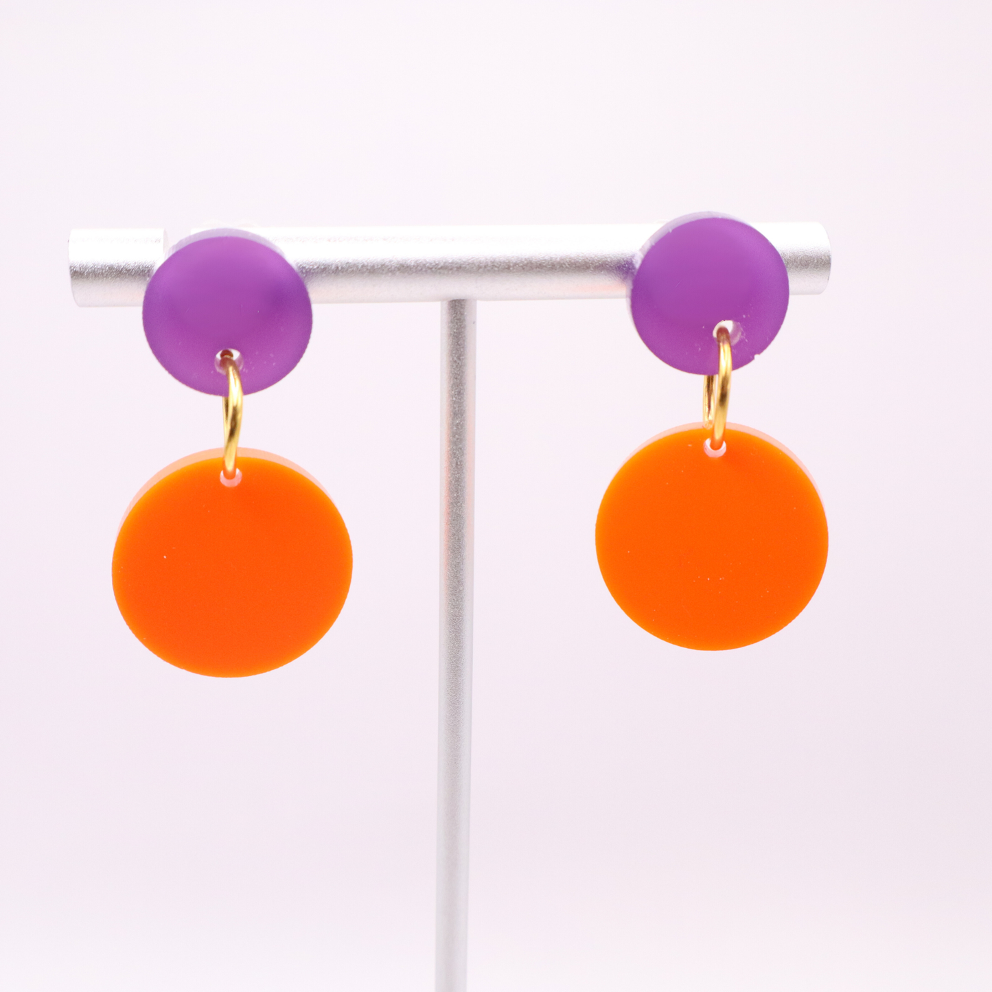 Orange and Purple Acrylic Game Day Earrings