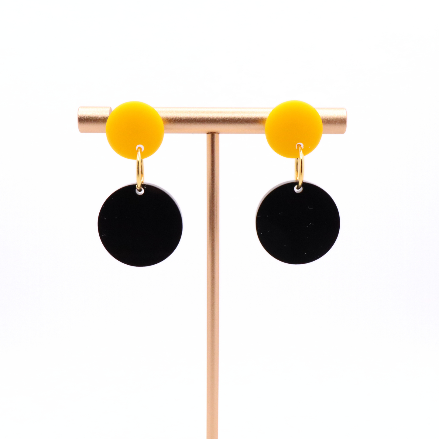Black and Gold Acrylic Game Day Earrings