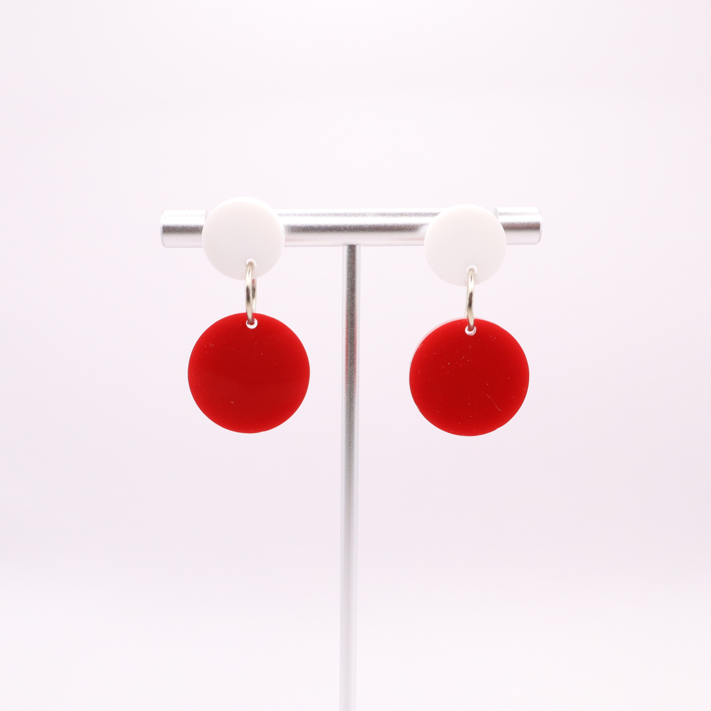 Red and White Acrylic Game Day Earrings