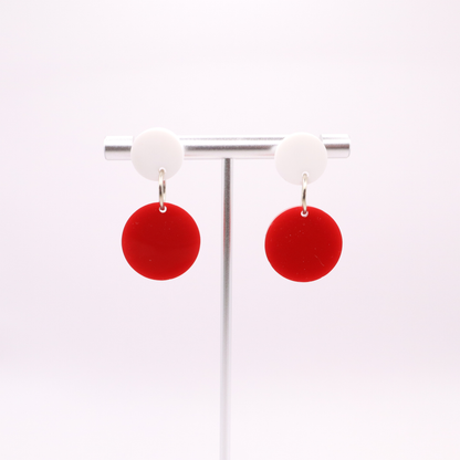 Red and White Acrylic Game Day Earrings