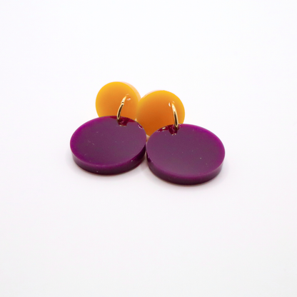 Purple and Gold Acrylic Game Day Earrings