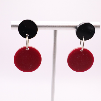 Maroon and Black Acrylic Game Day Earrings