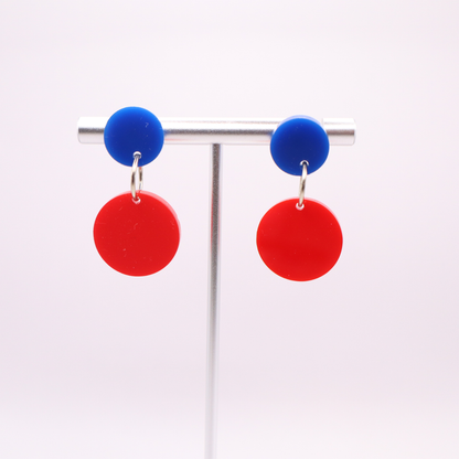 Red and Blue Acrylic Game Day Earrings