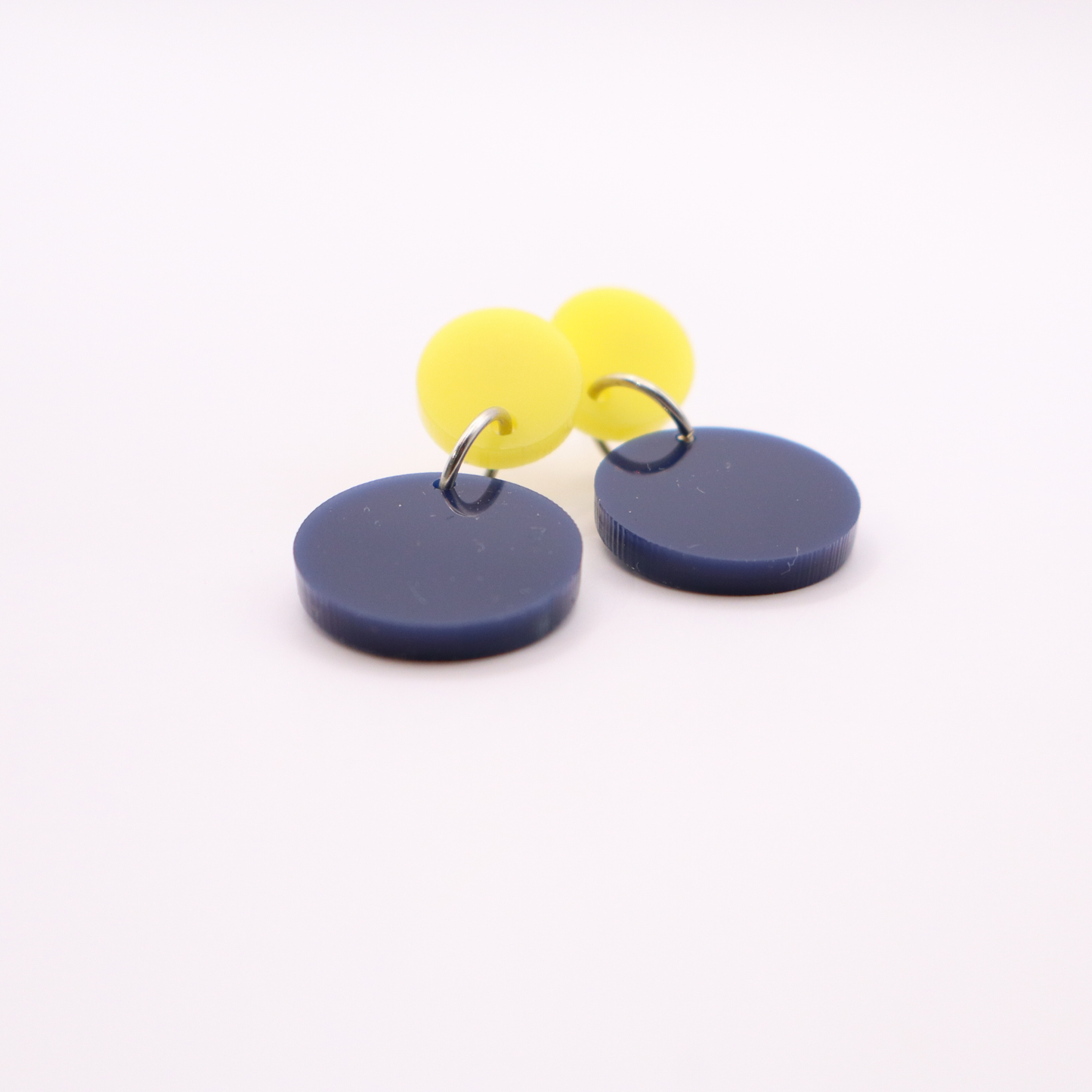 Navy Blue and Yellow Acrylic Game Day Earrings