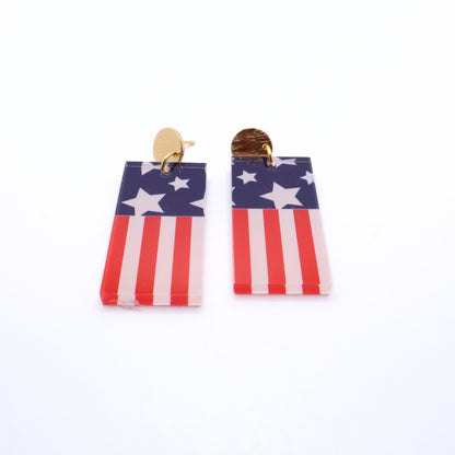 Fourth of July Patriotic Acrylic Earrings