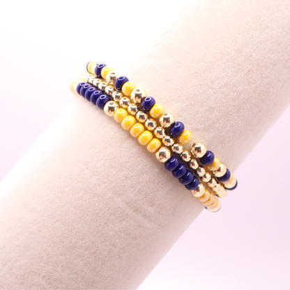 Navy and Gold Game Day Bracelet Stack | The Classic Game Day Collection
