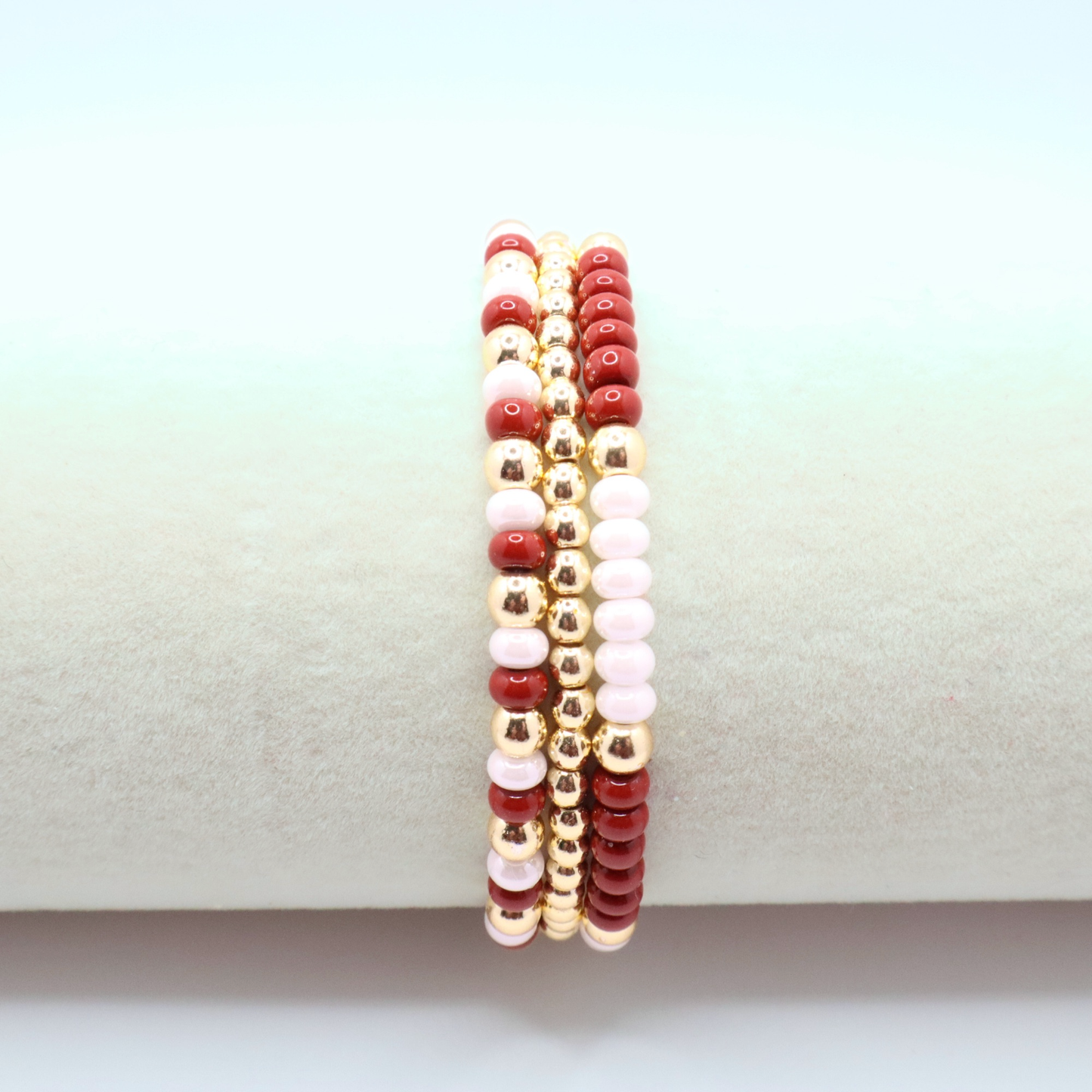 Burgundy and White Game Day Bracelet Stack | The Classic Game Day Collection