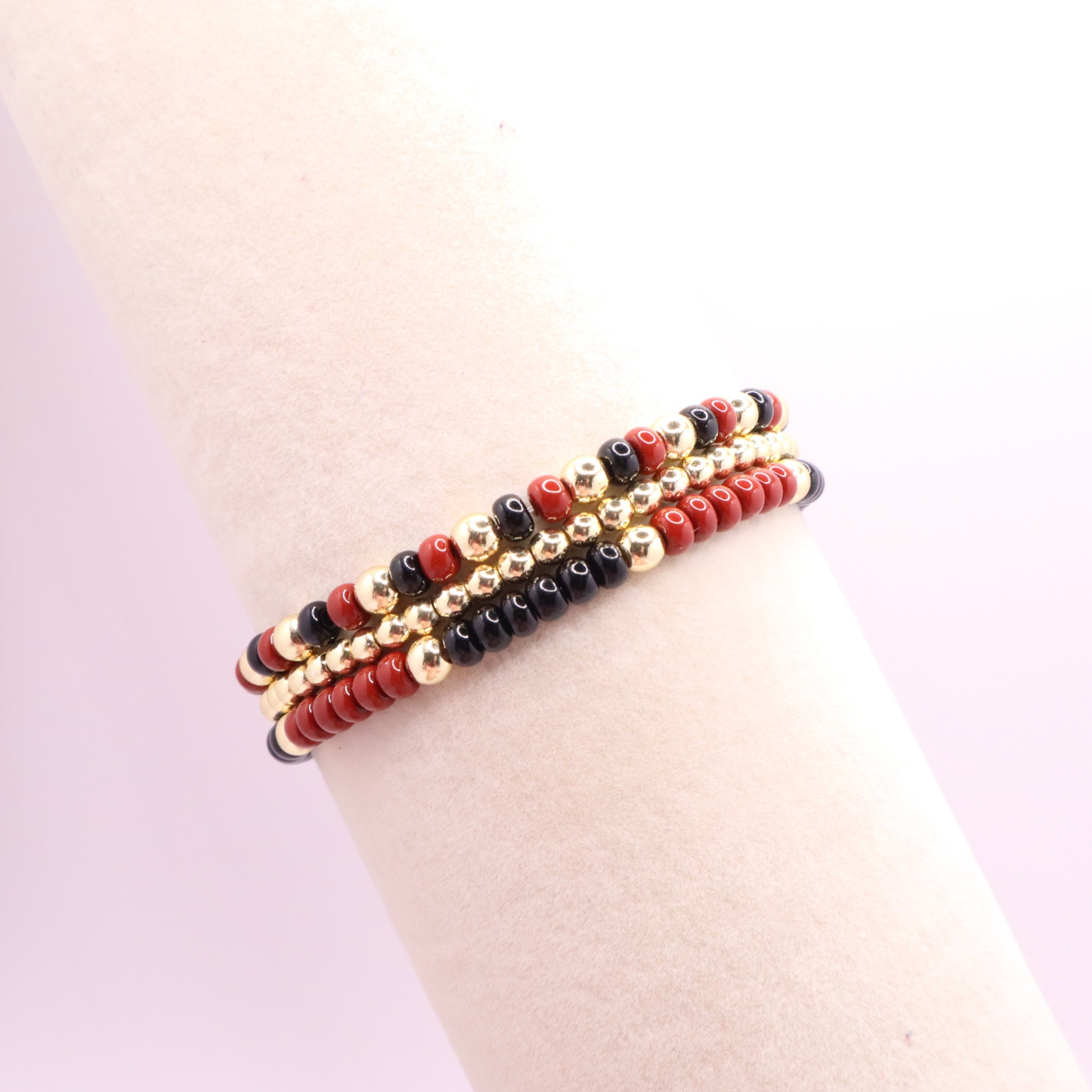 Burgundy and Black Game Day Bracelet Stack | The Classic Game Day Collection
